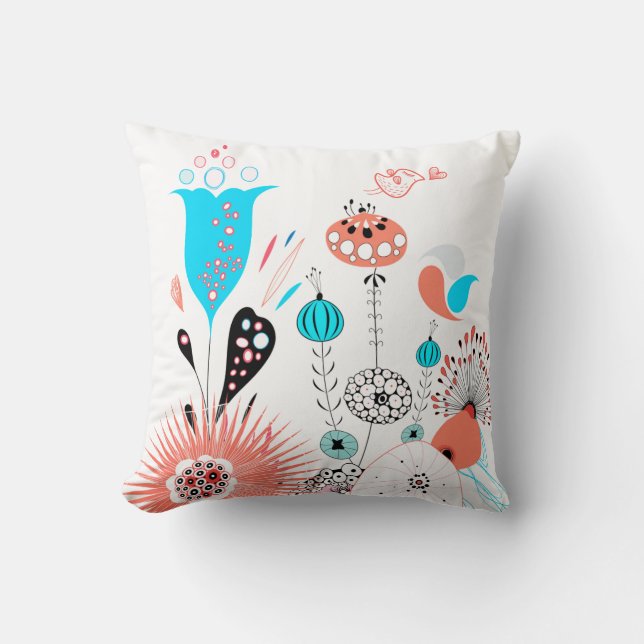 Fanrasy Flowers et Birdie Coussin (Recto)