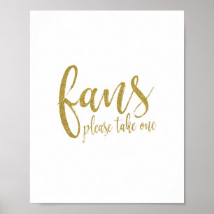 Fans Gold Glitter 8x10 Wedding Sign