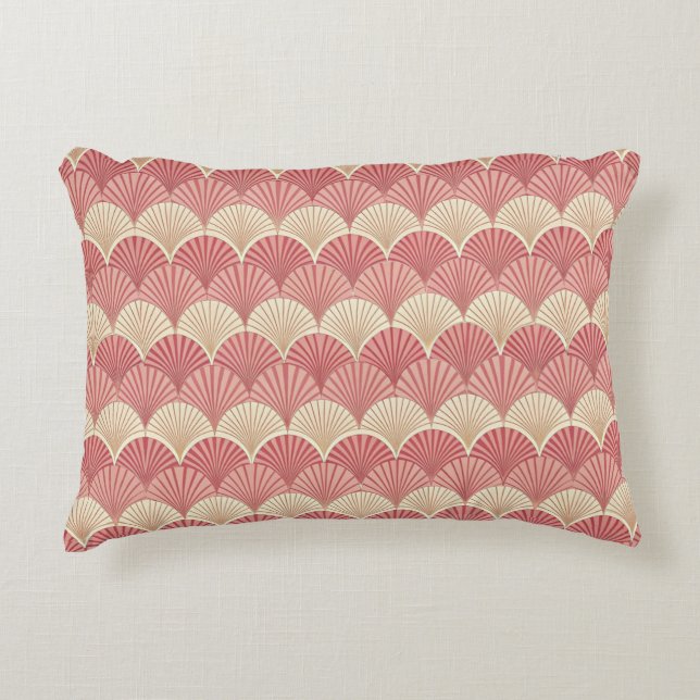Fans Pink Mid-Century Accent Pillow (Front)