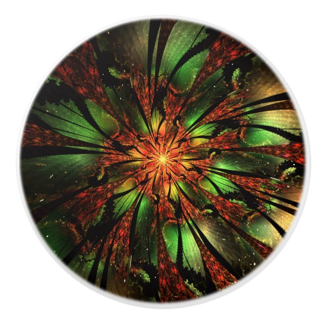 fansy fractal fleur ceramique bouton (Devant)