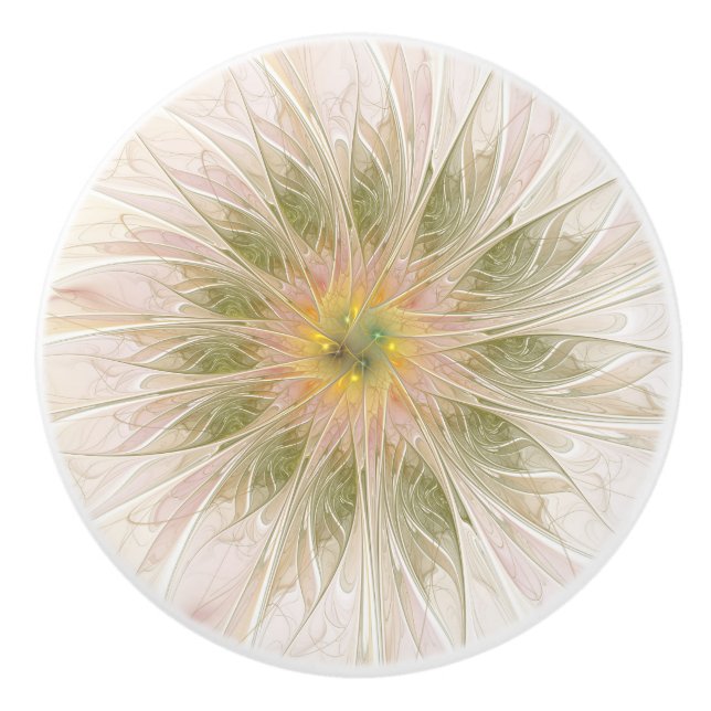 fansy fractal flower   ceramic knob (Front)
