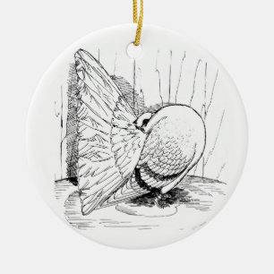 Fantail 1978 Saddle Ceramic Ornament