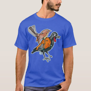 Fantail and saddleback NZ birds T-Shirt