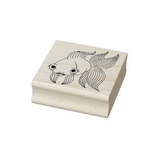 Fantail Goldfish Rubber Stamp