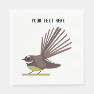Fantail New Zealand bird Vector Napkin
