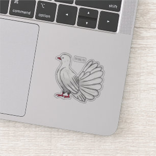 Fantail pigeon bird cartoon illustration