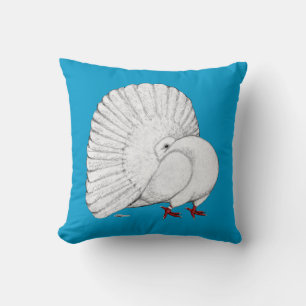 Fantail Pigeon White Throw Pillow