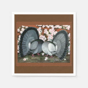 Fantail Pigeons Matched Pair Napkin