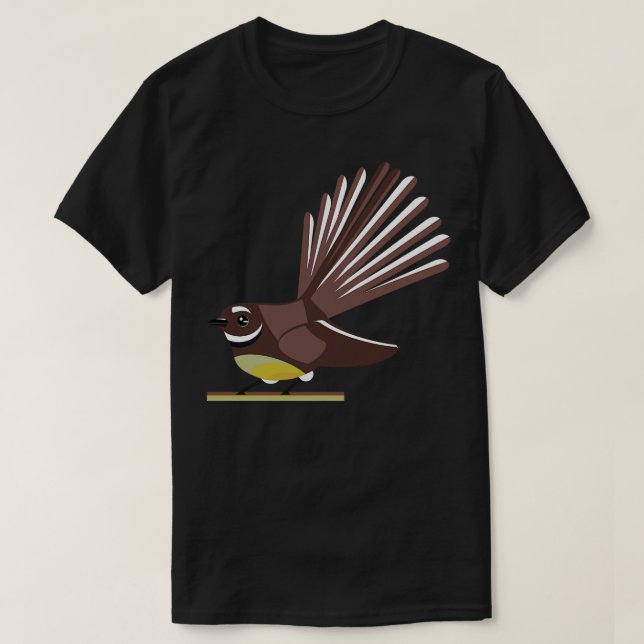 Fantail Piwakawaka NZ BIRD T-Shirt (Design Front)