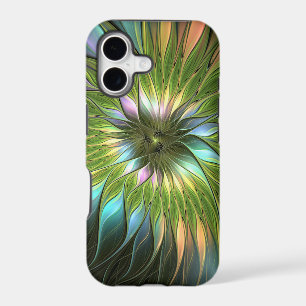 Fantaisie de fleurs fractales en couleurs lumineus