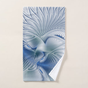 Fantaisie dynamique Abstrait Tons bleus Art fracta