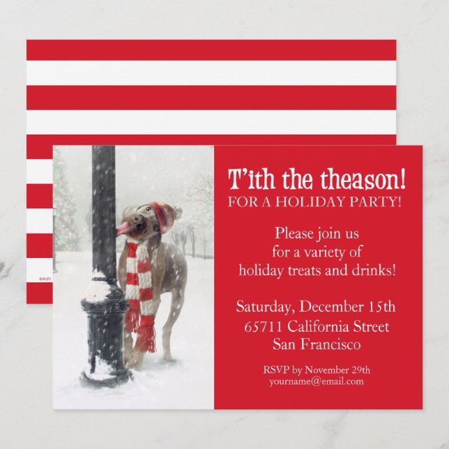 Fantaisie noël Invitation de pôle (Devant / Derrière)