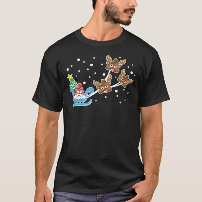 Fantaisie Noël Poop Emoji Classic T-Shirt (Devant)