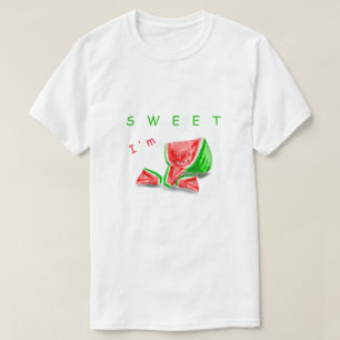 Fantaisie T-Shirt Sweet Watermelon avec Texte Joua