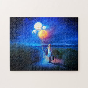 Fantas Travel Girl With Balloons Puzzle