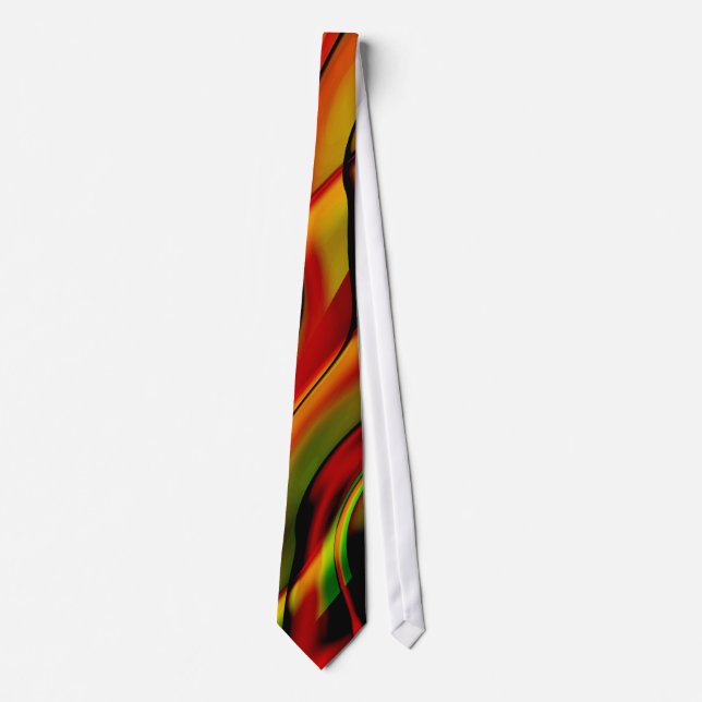 Fantasia With Red Fine Fractal Art Tie (Front)
