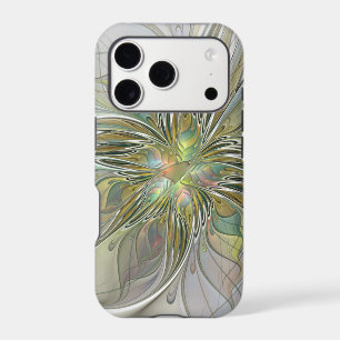 Fantasie Florale Art Fractal Moderne Fleur Avec Or