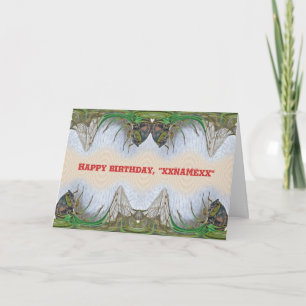 Fantasmagorical Cicada Birthday to Personalize Card