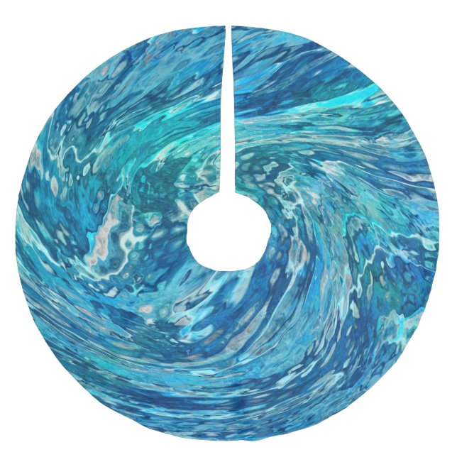 Fantastic Abstract Wave Brushed Polyester Tree Skirt (Front)