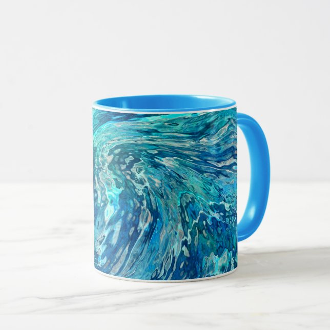Fantastic abstract wave mug (Front Right)