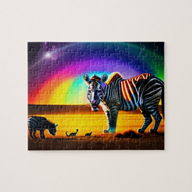 Fantastic Animal Zebra Tiger Jigsaw Puzzle (Horizontal)