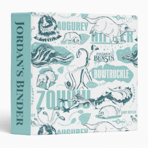Fantastic Beasts Blue Pattern Binder
