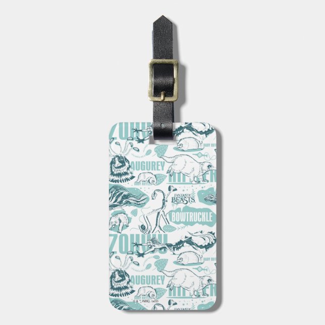 Fantastic Beasts Blue Pattern Luggage Tag (Front Vertical)