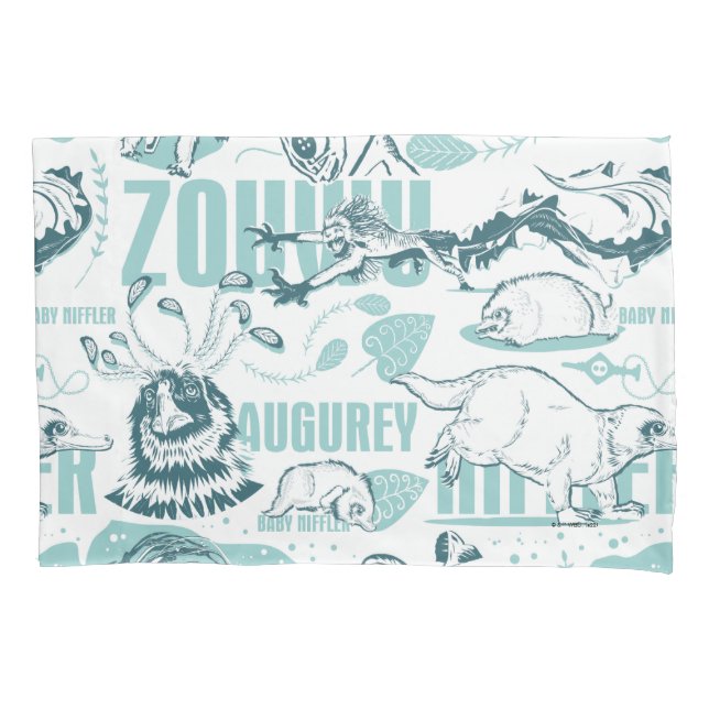 Fantastic Beasts Blue Pattern Pillowcase (Front)