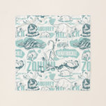 Fantastic Beasts Blue Pattern Scarf<br><div class="desc">Check out this vintage blue pattern featuring Fantastic Beasts and their names.</div>