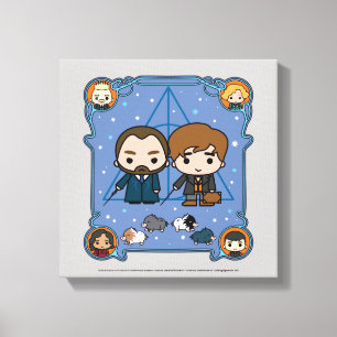 Fantastic Beasts   Dumbledore & Newt Cartoon Canvas Print