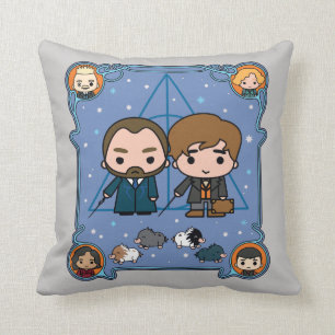 Fantastic Beasts   Dumbledore & Newt Cartoon Throw Pillow