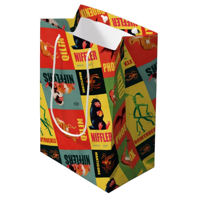 Fantastic Beasts Vintage Pattern Medium Gift Bag (Front Angled)