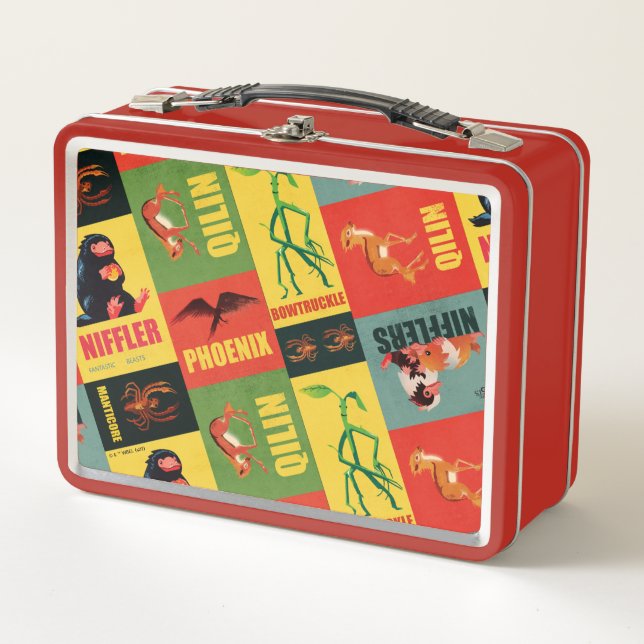 Fantastic Beasts Vintage Pattern Metal Lunch Box (Front)