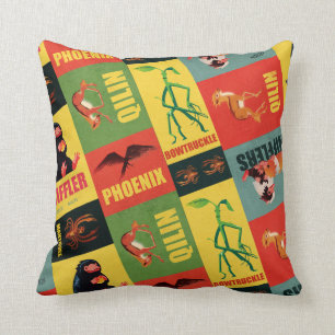 Fantastic Beasts Vintage Pattern Throw Pillow