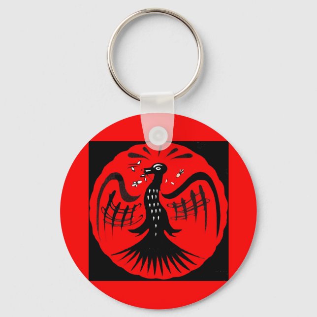 fantastic bird folk art bird keychain (Front)