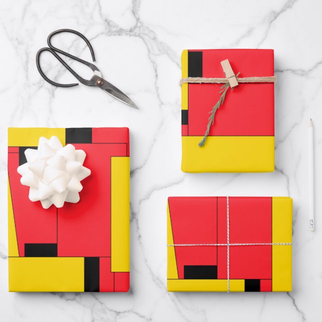 Fantastic Bright Modern Art Geometric Wrapping Paper Sheet (Front)