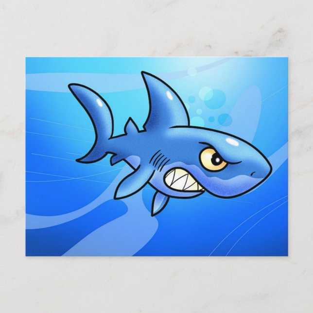 Fantastic Cartoon Shark Postcard (Front)