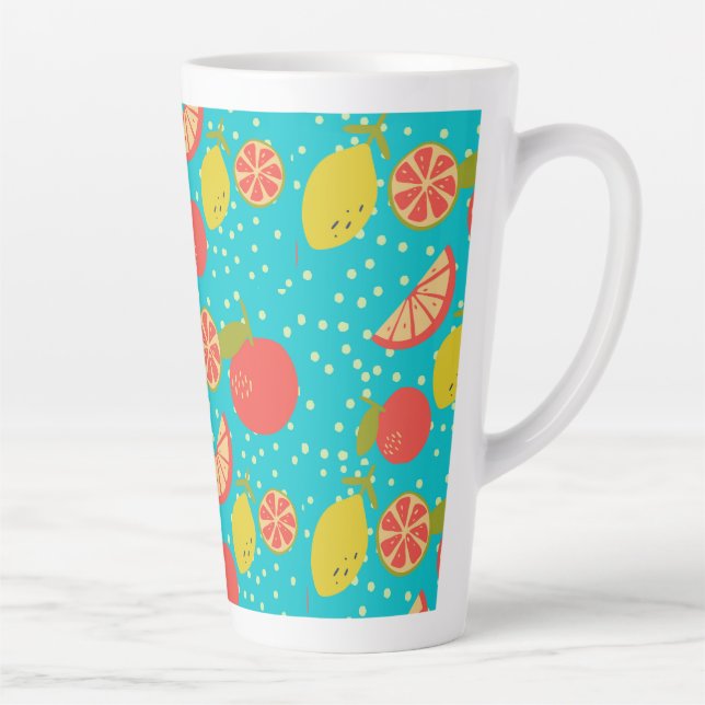 Fantastic citrus pattern  latte mug (Right)