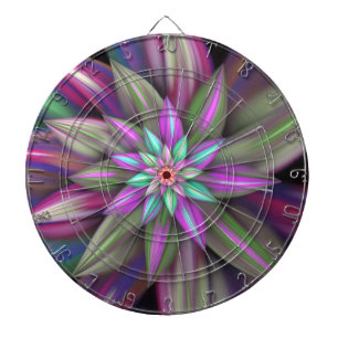 Fantastic Colourful Exotic Flower Dartboard