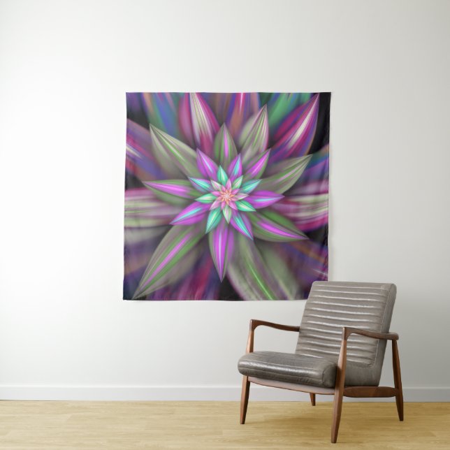 Fantastic Colourful Exotic Flower  Tapestry (In Situ)