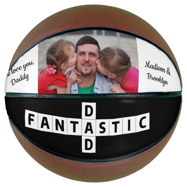 Fantastic Dad Best Ever Photo Fun Crossword Puzzle Basketball (Front)