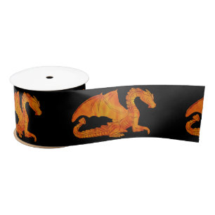 Fantastic Dragon Colored by Fire v17 Satin Ribbon