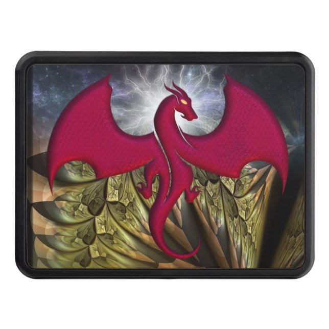 Fantastic Dragon Lightning   Trailer Hitch Cover (Front)