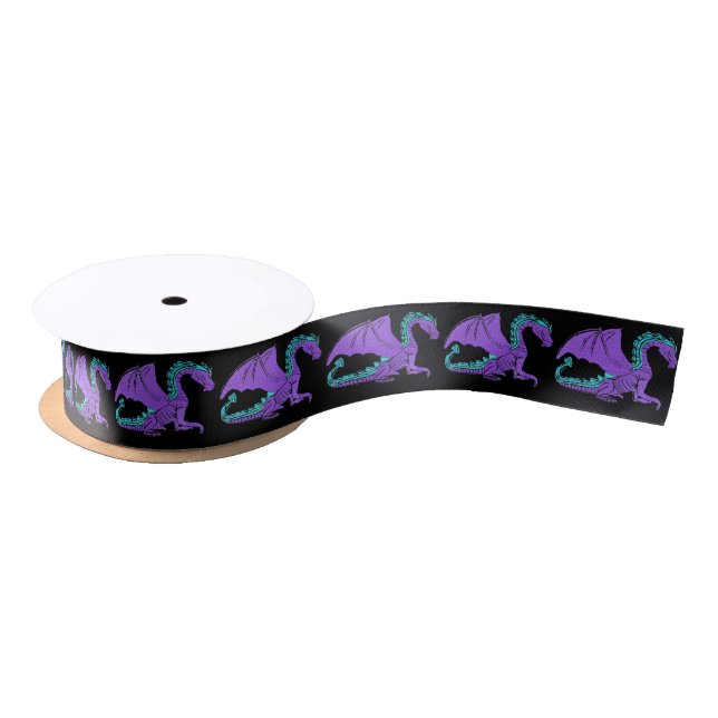 Fantastic Dragon Purple and Blue v11 Satin Ribbon (Spool)