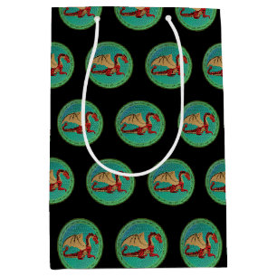 Fantastic Dragon Red and Green v11 Medium Gift Bag