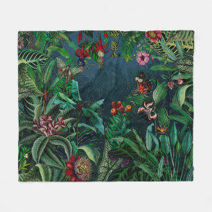 Fantastic Fabulous Midnight Rainforest Fleece Blanket