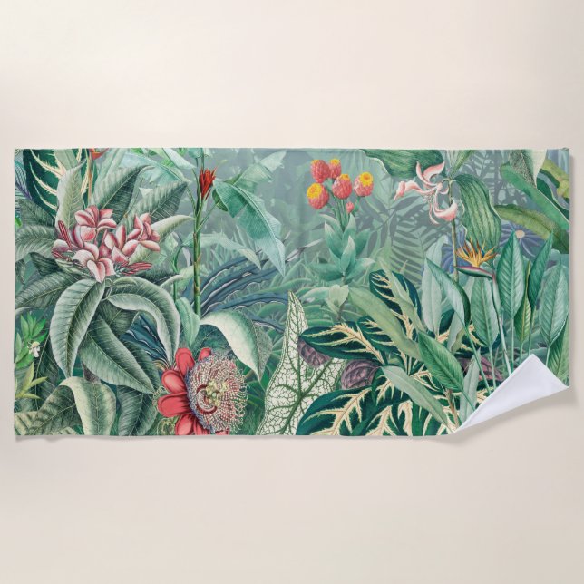 Fantastic Fabulous Tropics Rainforest Beach Towel (Front)