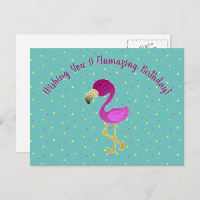 Fantastic Flamingo  Holiday Postcard (Front/Back)