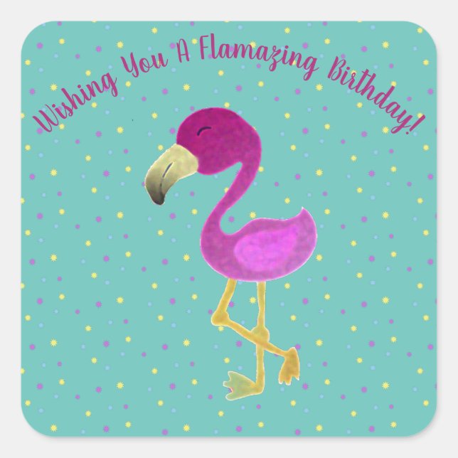 Fantastic Flamingo   Square Sticker (Front)