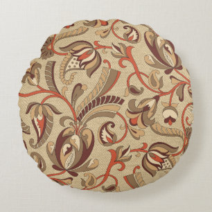 Fantastic Floral: Dreamy Seamless Pattern. Round Pillow